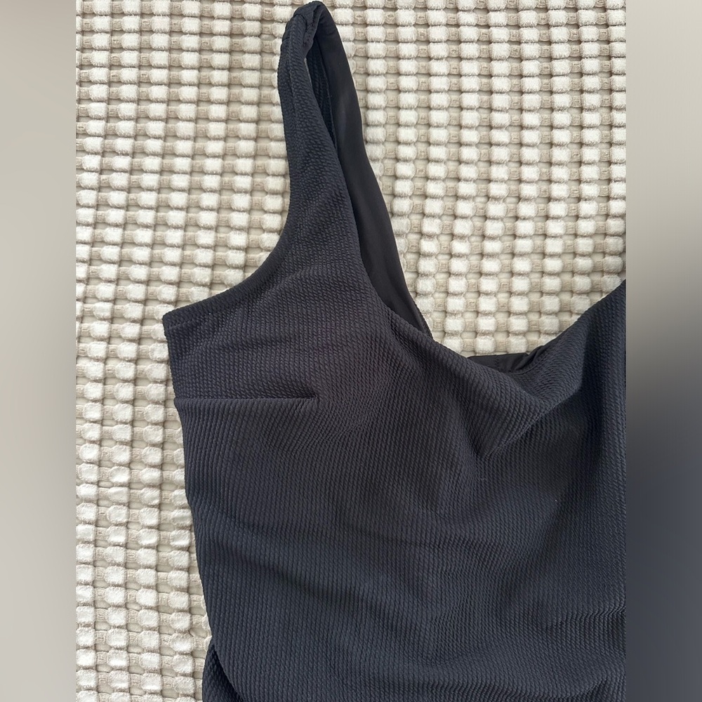 XXL Black Ribbed Swimsuit